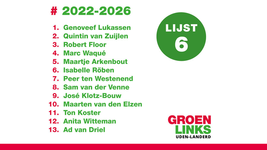 Uden-Landerd-lijst 6 kandidaten