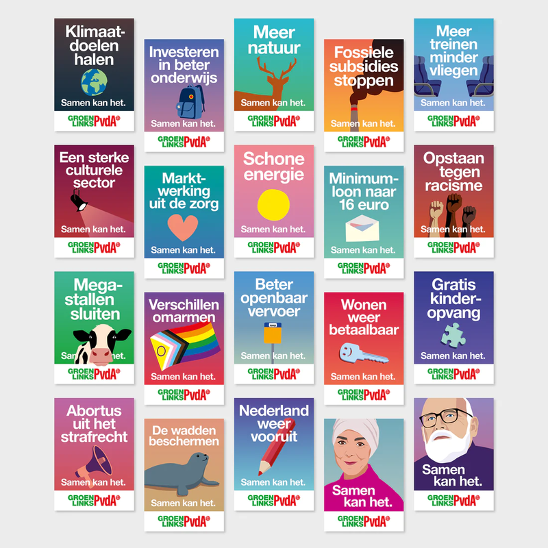 Posters van GroenLinks-PvdA